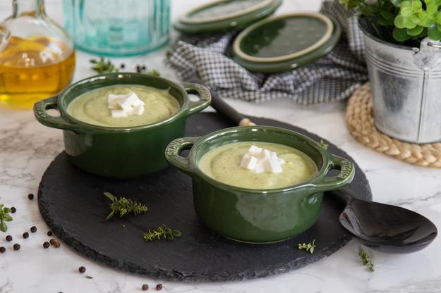 Crema de calabacín y queso fresco