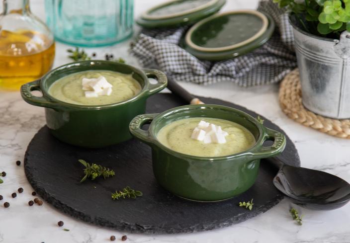 Crema de calabacín y queso fresco