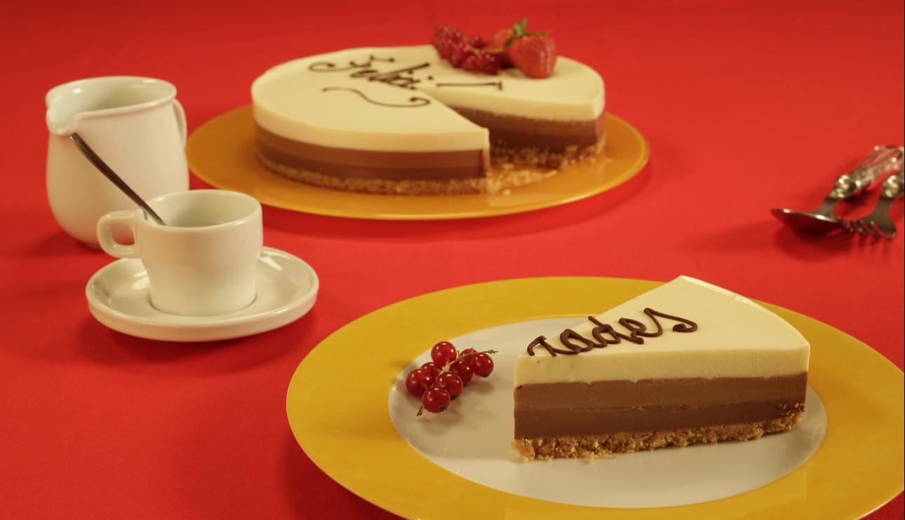 Tarta a los tres chocolates