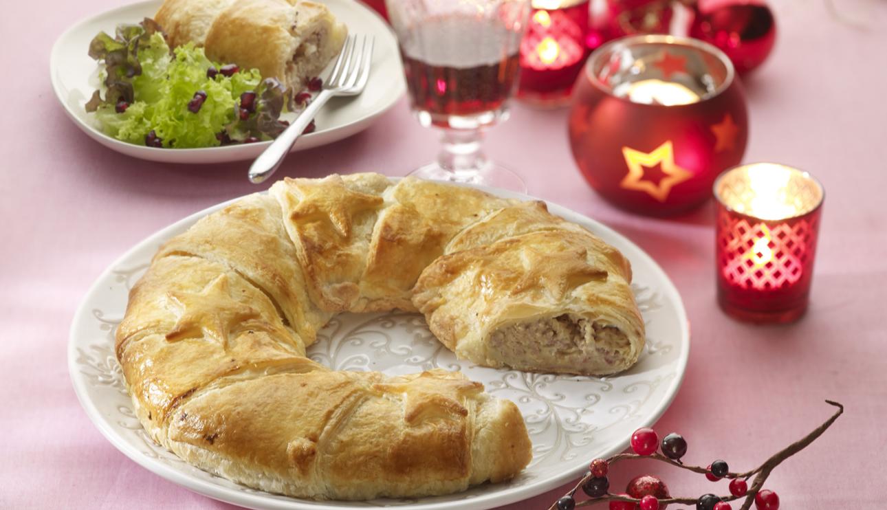 Corona de hojaldre con carne afterfiestas