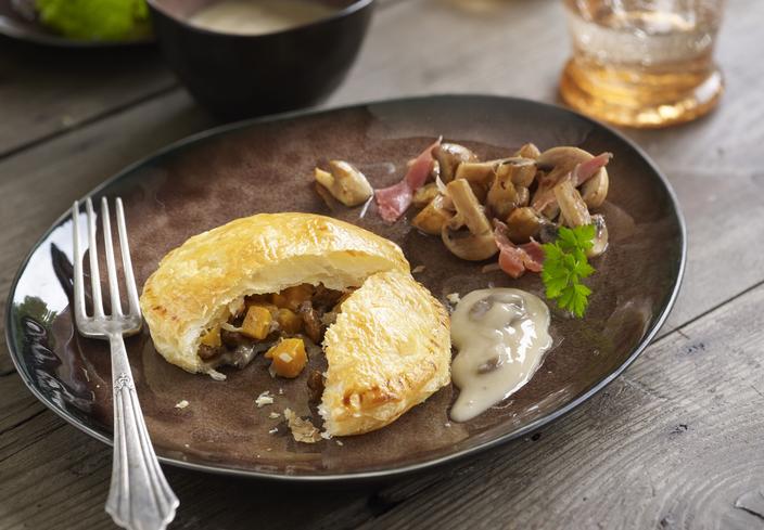 Hojaldres de otoño (calabaza, nueces y setas)