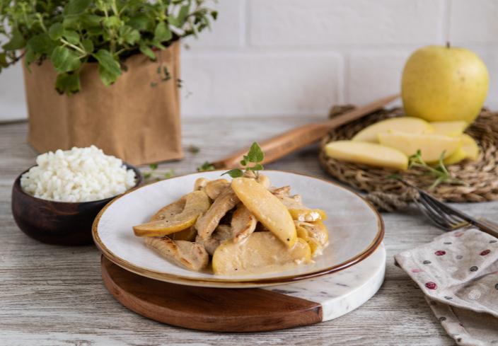 Pollo con salsa de manzana