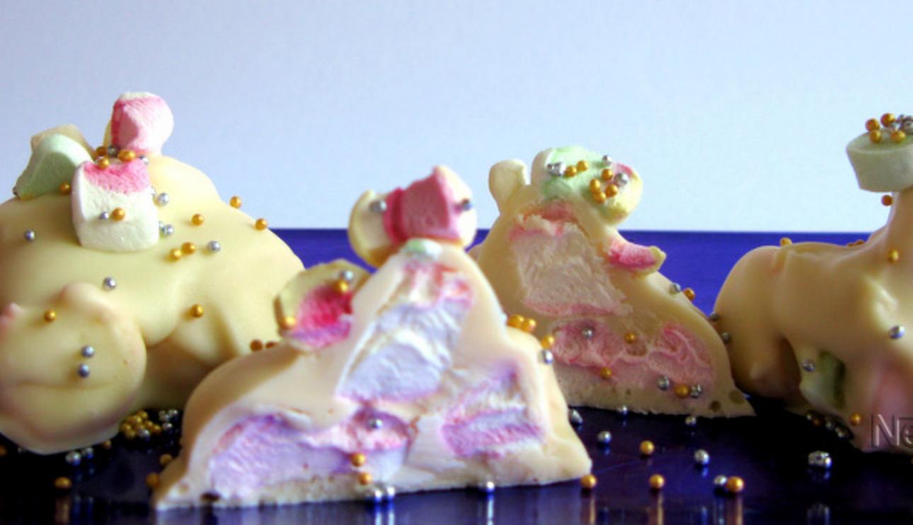 Rocas de chocolate blanco y nubes (especial niños)