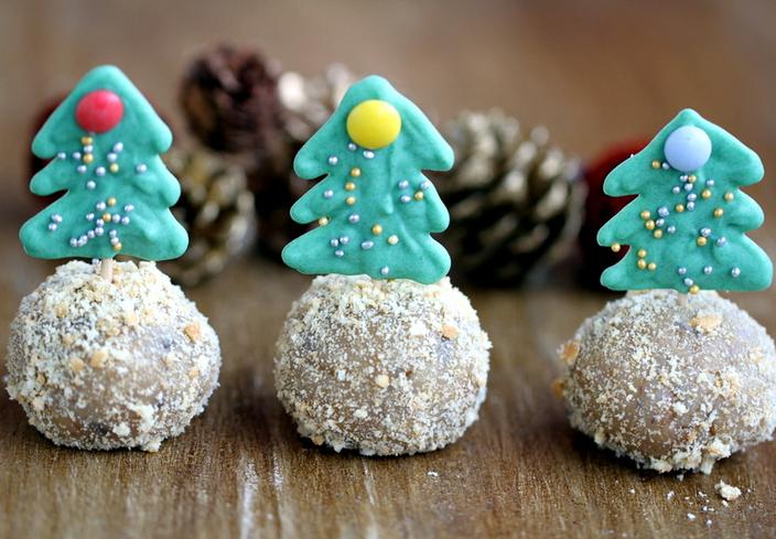 Trufitas de galleta con árbol de Navidad