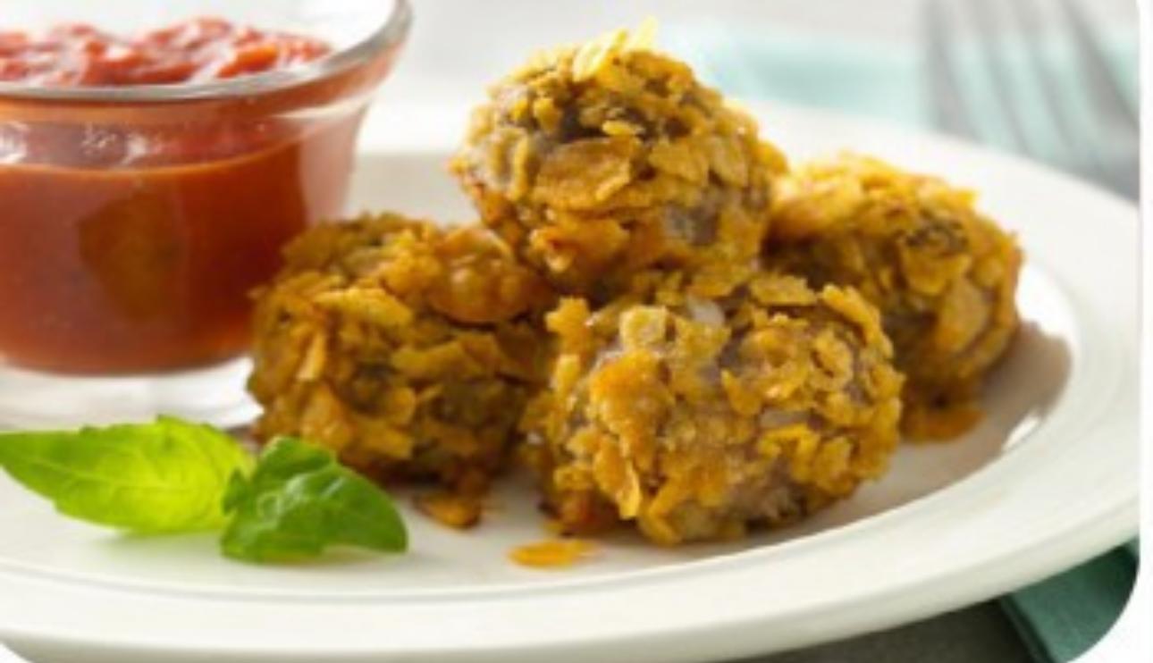 Albóndigas rebozadas con cereales sin gluten