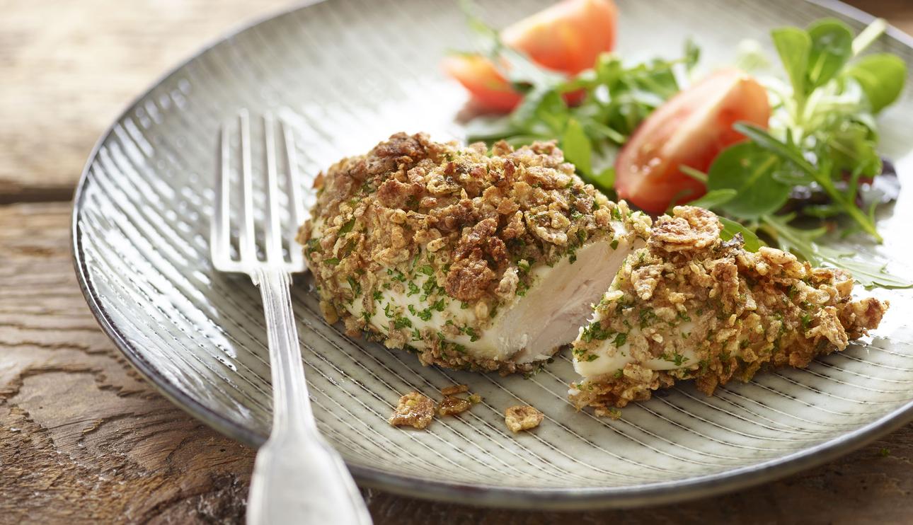Pollo crujiente a las hierbas con cereales sin gluten