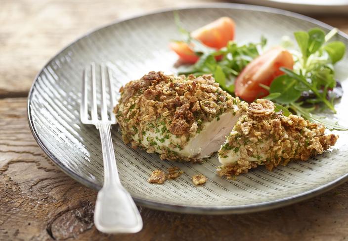 Pollo crujiente a las hierbas con cereales sin gluten
