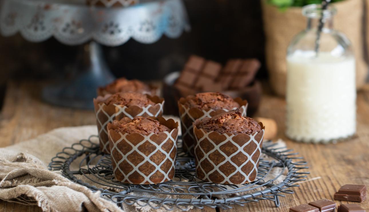 Muffins de chocolate con leche