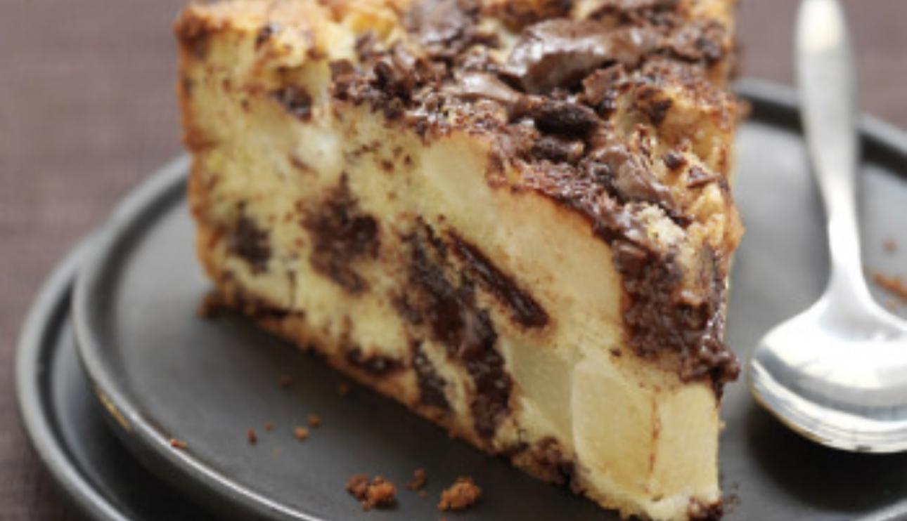 Tarta de peras y pepitas de chocolate