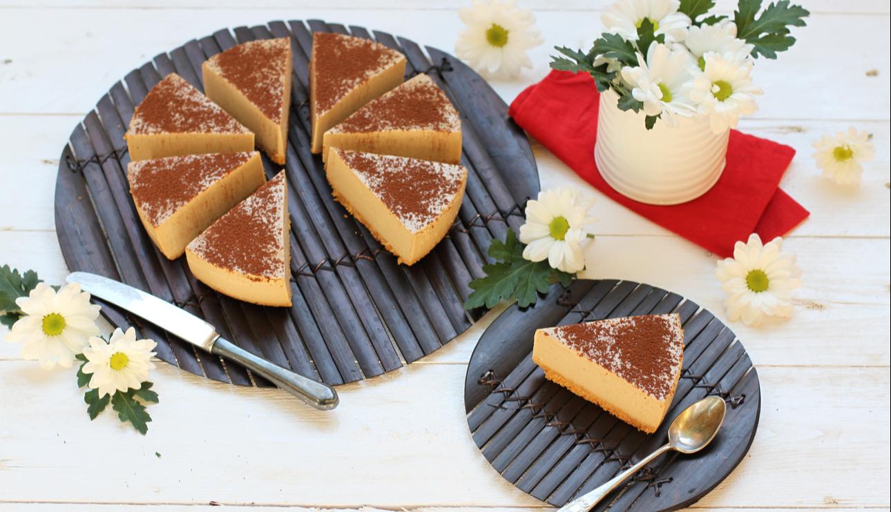 Tarta de queso fría sin horno con café y leche condensada