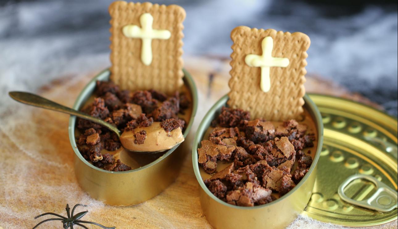 Mousse de chocolate y café para halloween