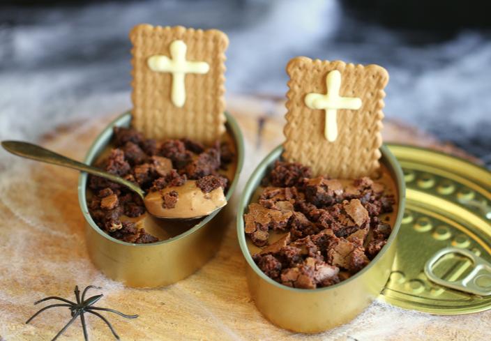 Mousse de chocolate y café para halloween