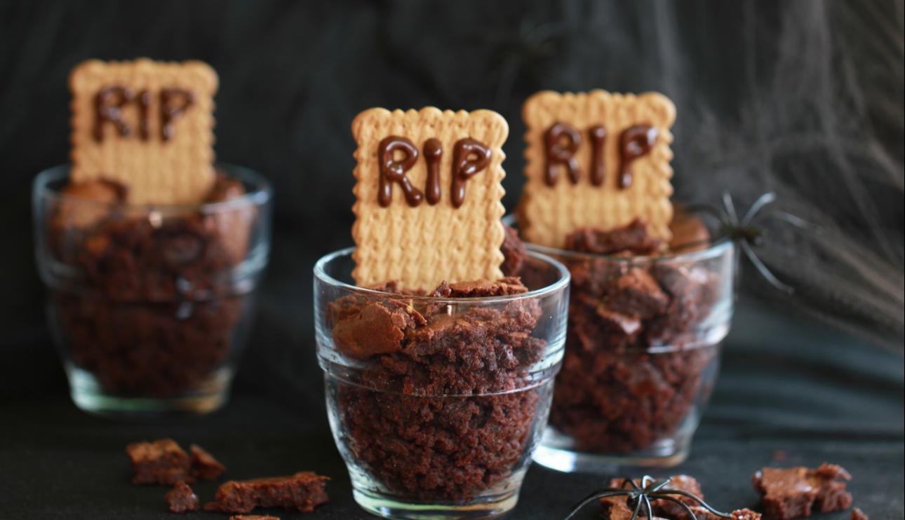 Brownie en vaso para Halloween