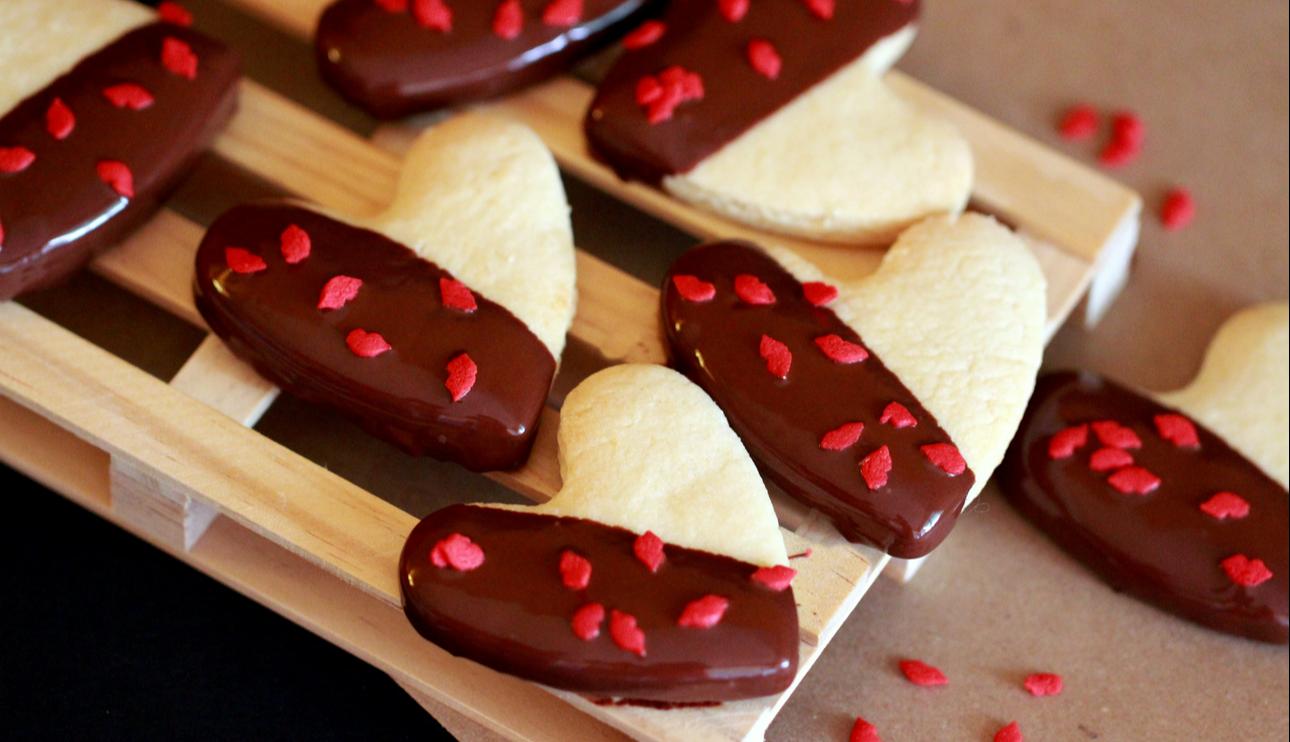 Corazones de chocolate