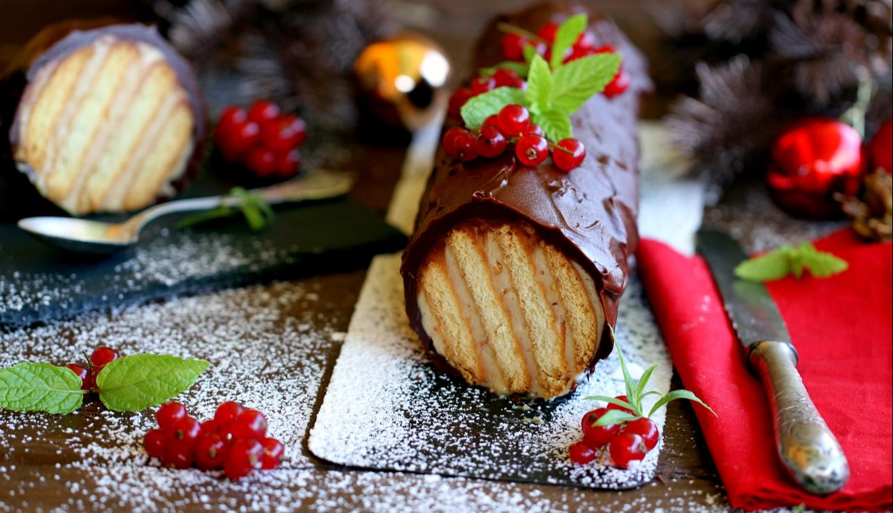 Tronco de galletas para Navidad