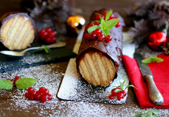 Tronco de galletas para Navidad