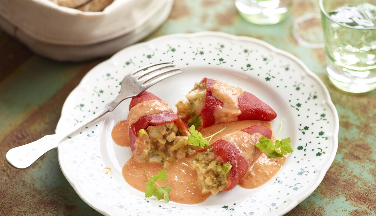 Pimientos rellenos de gambas