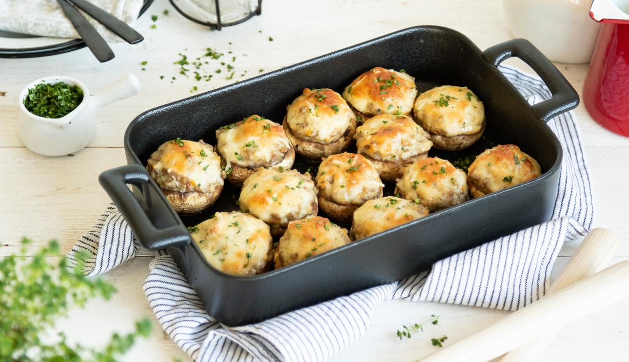 Champiñones rellenos de carne