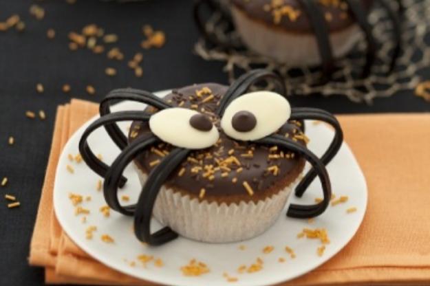 Muffins aracnidos de halloween