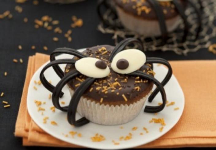 Muffins aracnidos de halloween