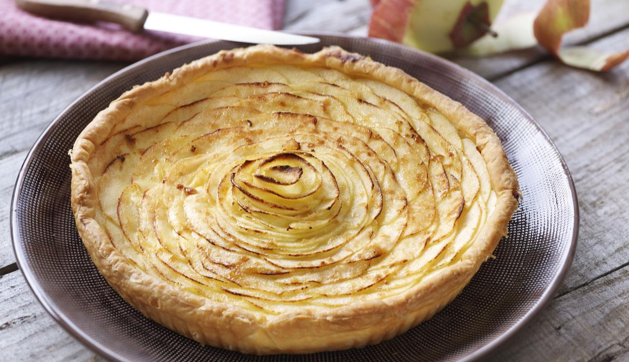 Tarta de manzana en flor