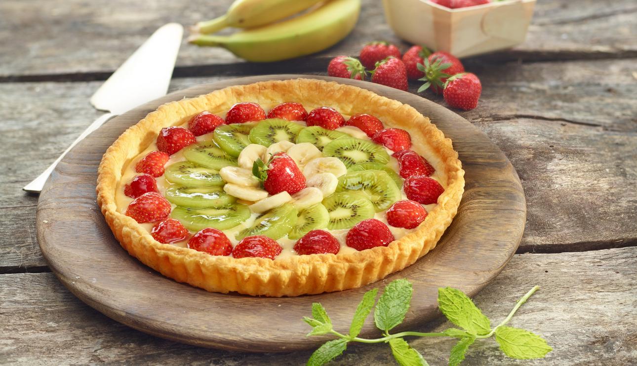 Tarta de frutas con hojaldre