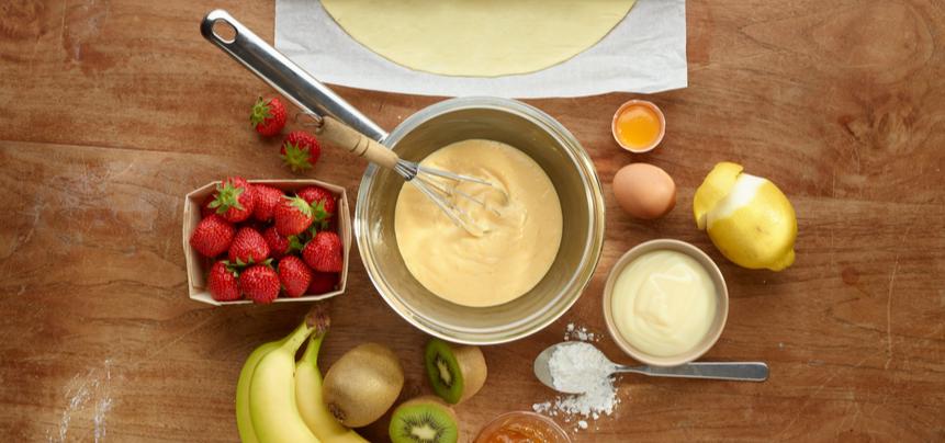 Tarta de frutas con hojaldre