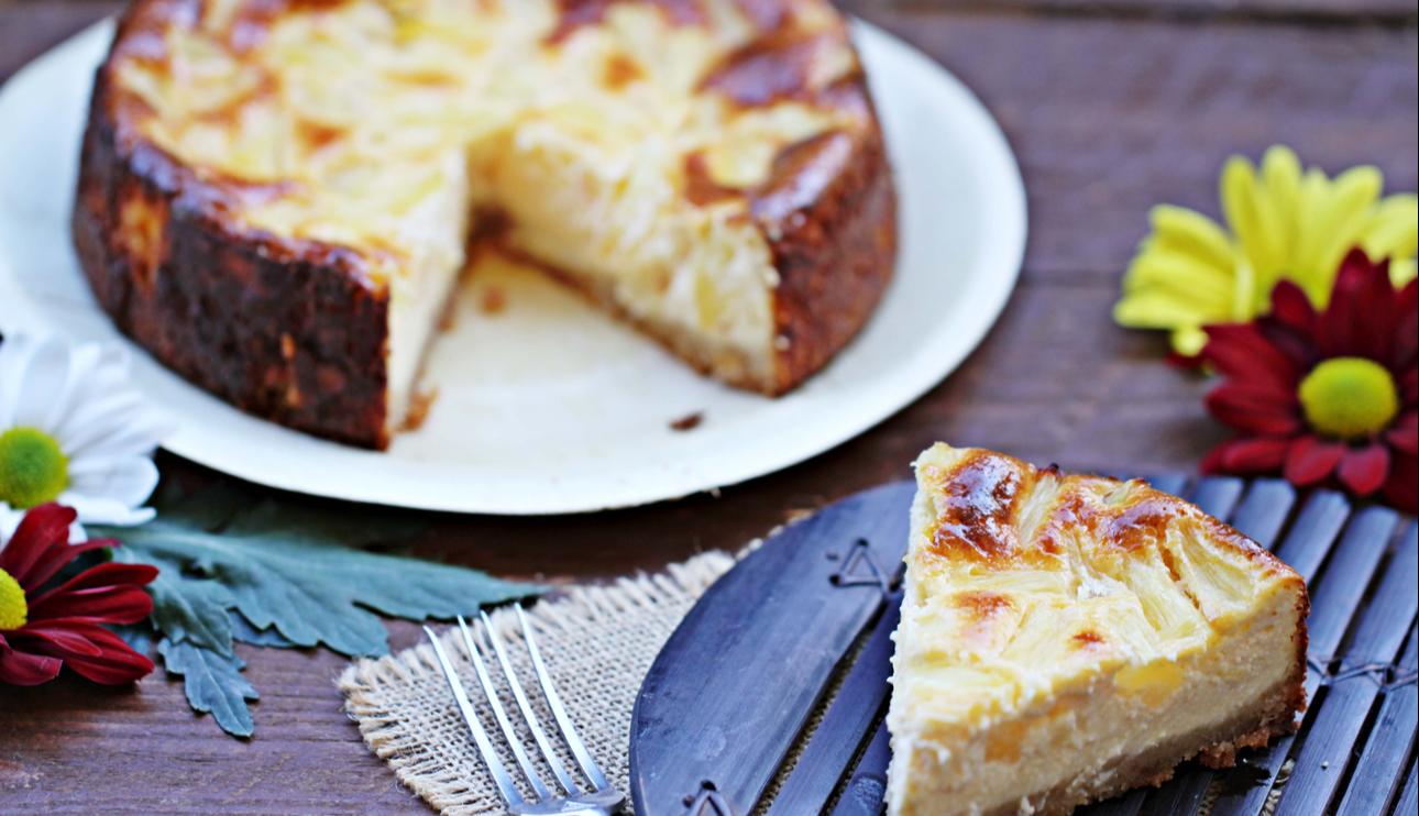 Tarta de queso y piña