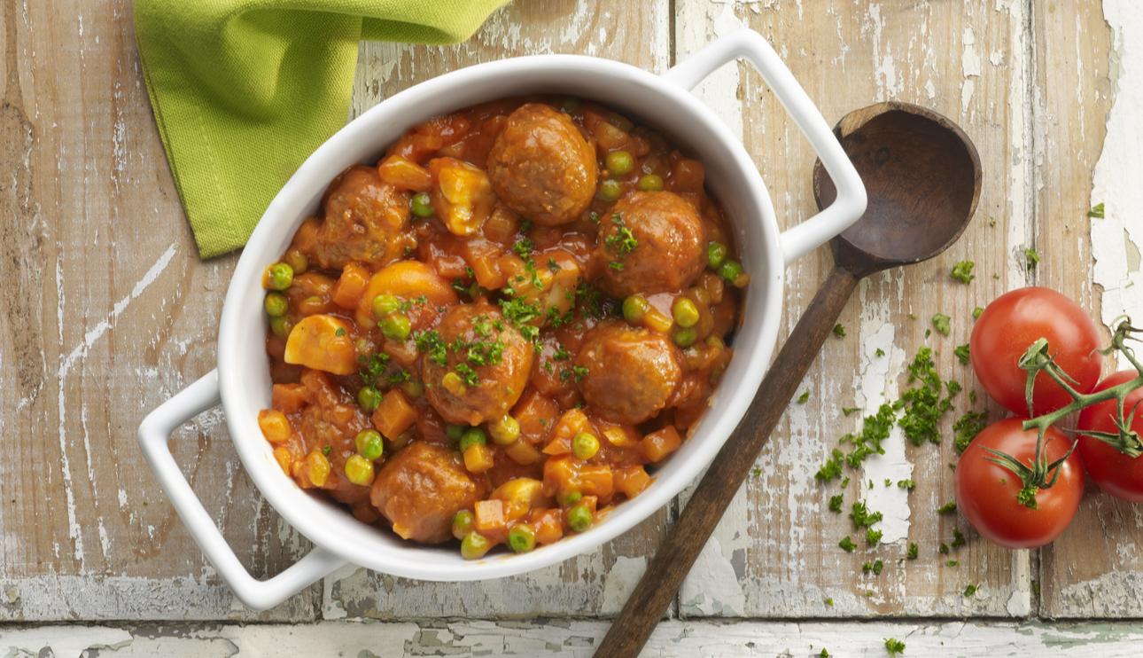 Albóndigas vegetarianas a la jardinera