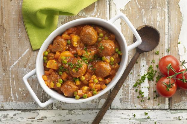 Albóndigas vegetarianas a la jardinera