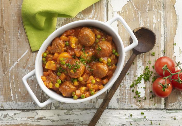 Albóndigas vegetarianas a la jardinera