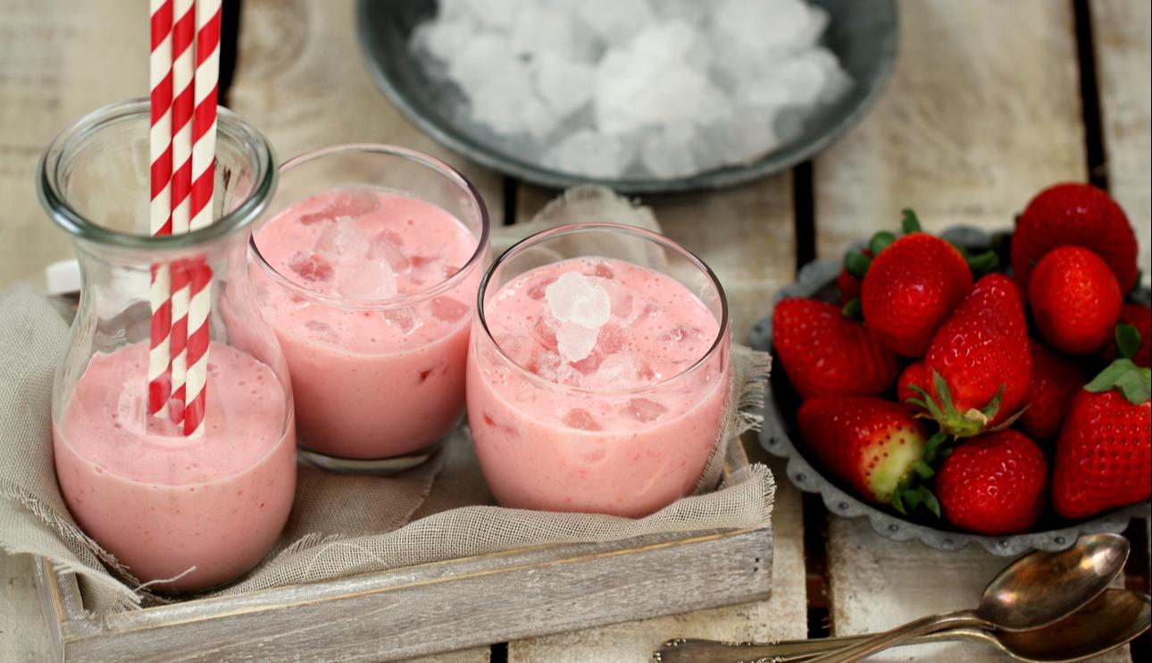 Smoothie de fresas y plátano