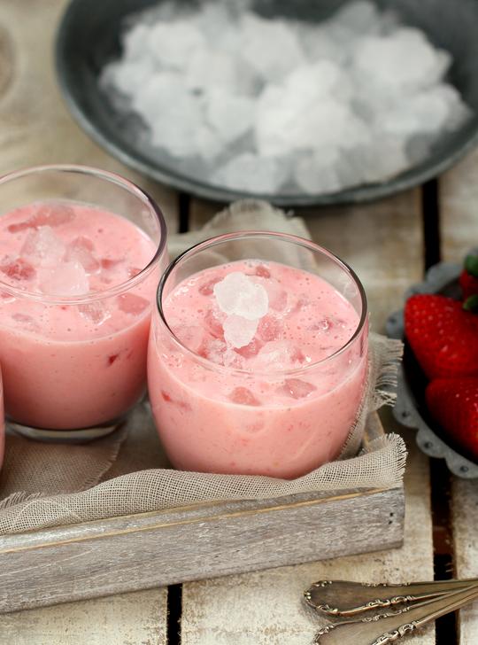 Smoothie de fresas y plátano