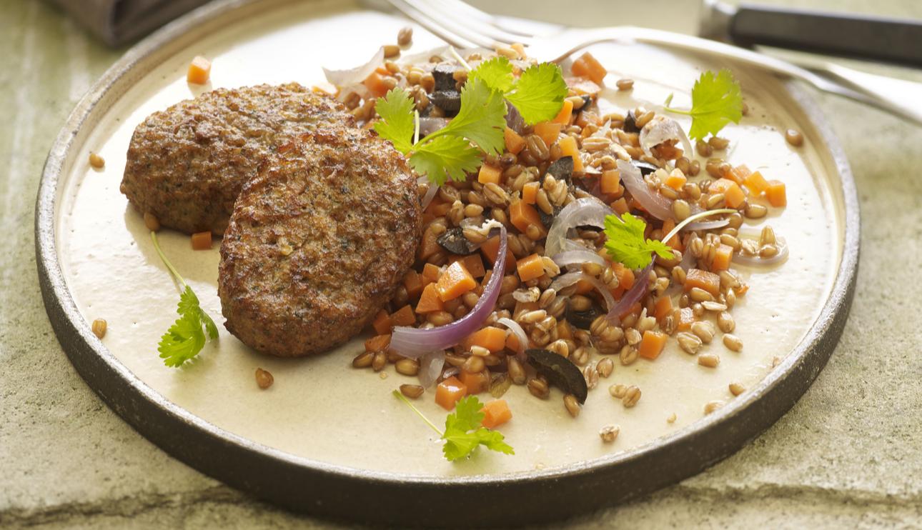 Mini Burger Deluxe con ensalada de espelta