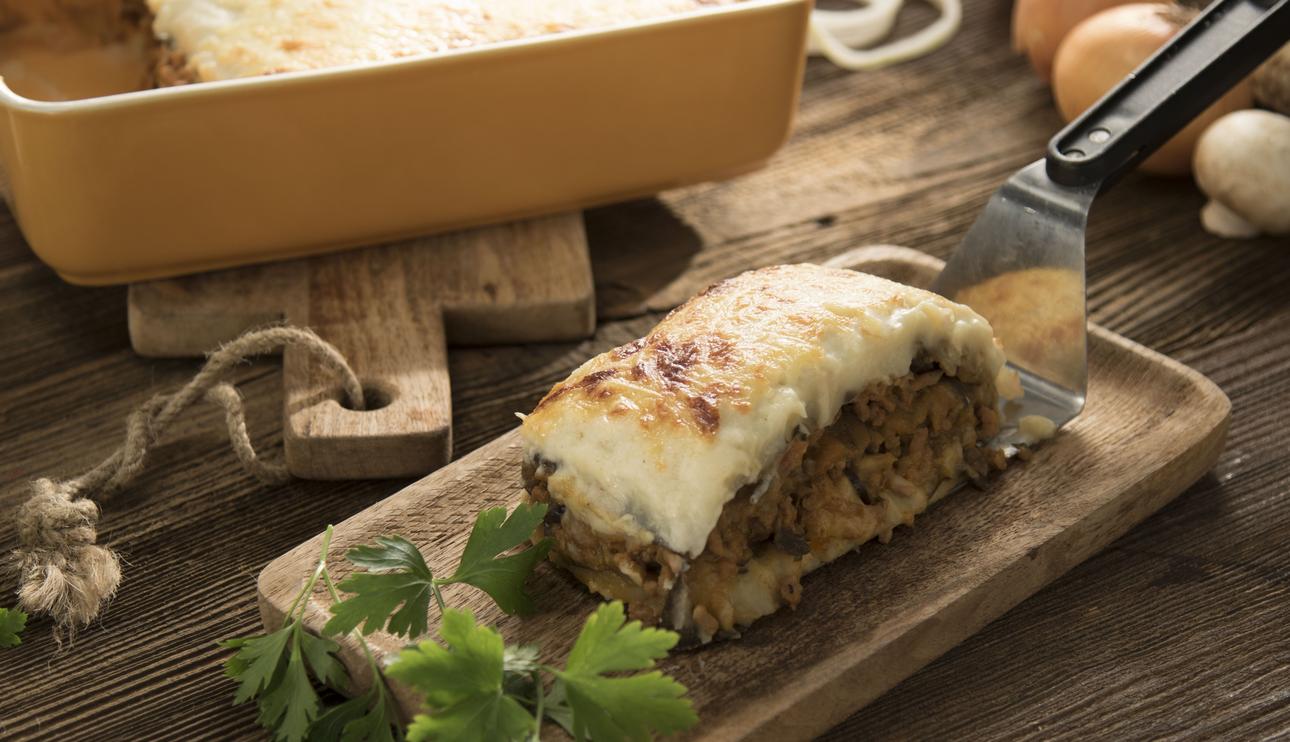 Pastel de puré de patatas con carne y verduras