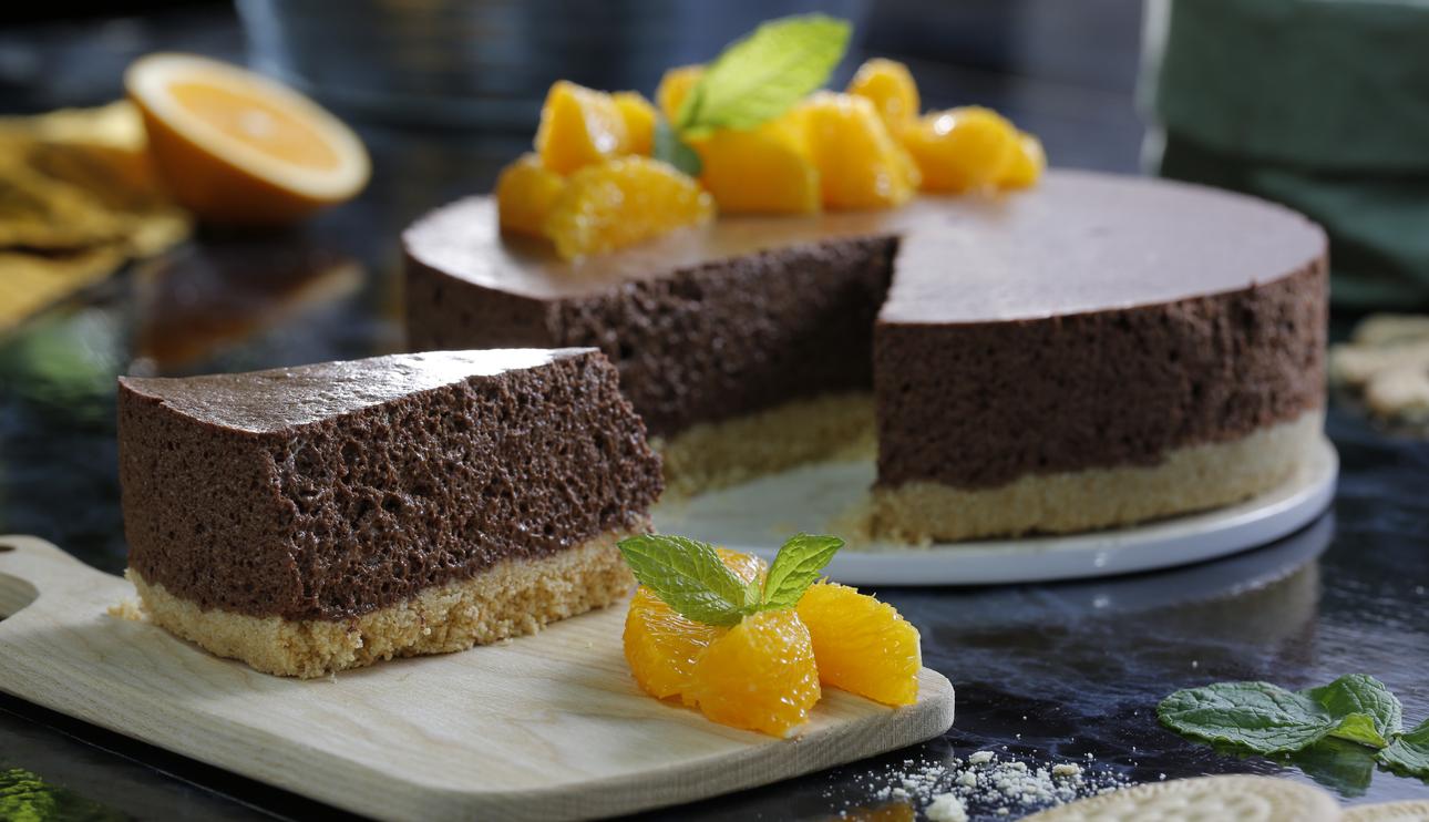 Tarta mousse de chocolate y naranja