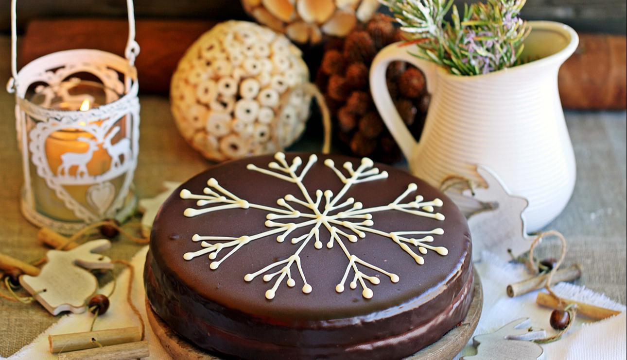 Bizcocho navideño de chocolate