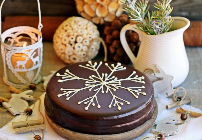 Bizcocho navideño de chocolate