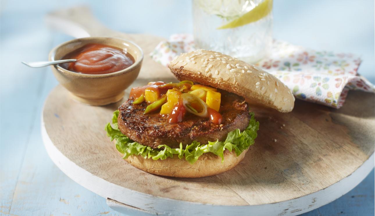 Classic Burger con mango y salsa de tomate al curry
