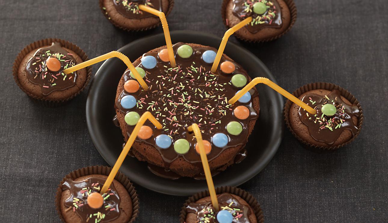 Carrusel de pastel de chocolate