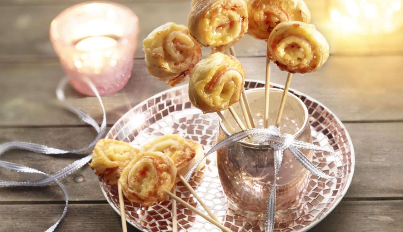 Piruletas de jamón y queso