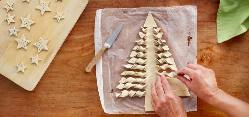 Árbol de Navidad con hojaldre