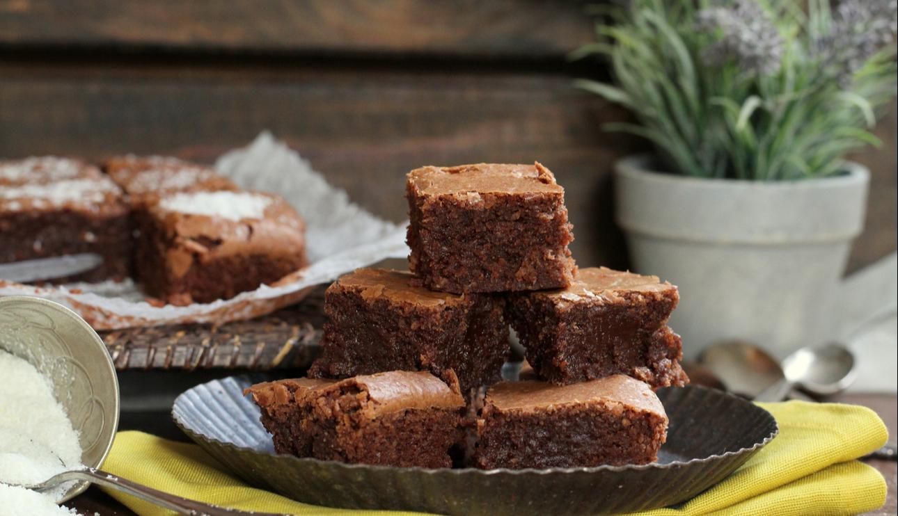 Brownie de chocolate y coco