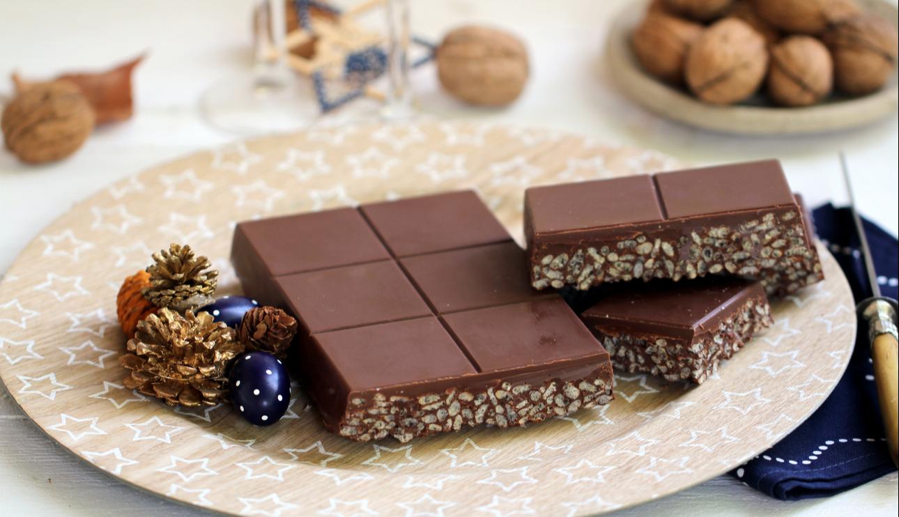 Turrón de chocolate y arroz inflado