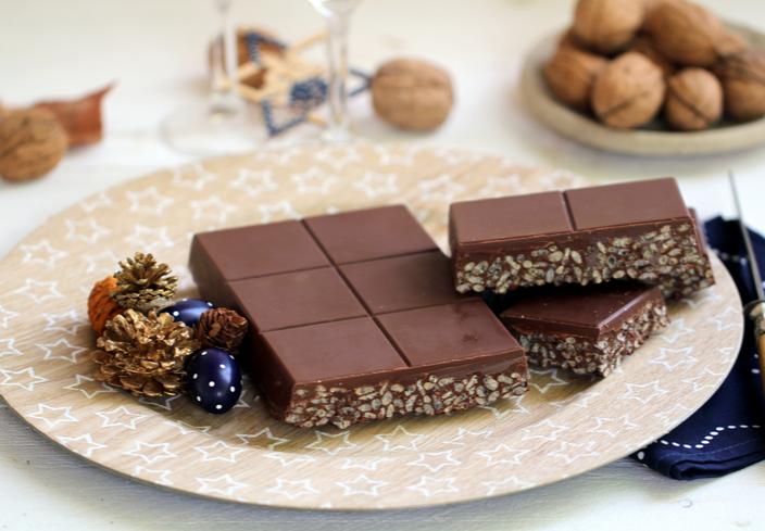 Turrón de chocolate y arroz inflado