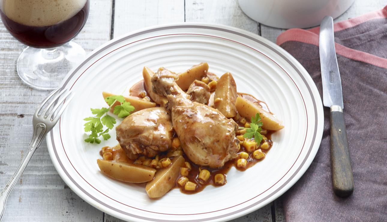 Pollo al horno con cerveza negra a la mejicana