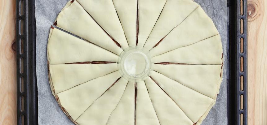 Estrella de Navidad con chocolate y hojaldre