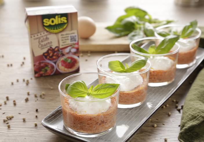 Flan de tomate con burrata