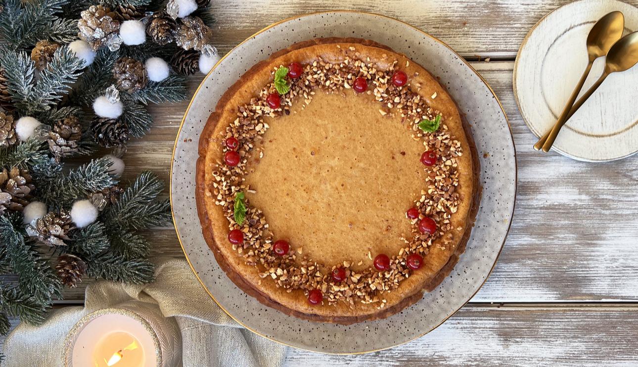 Tarta de queso y turrón