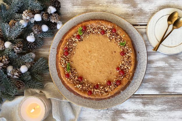 Tarta de queso y turrón